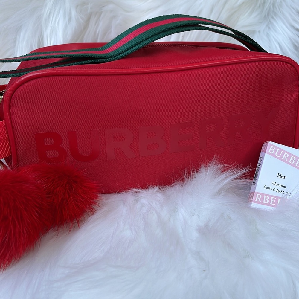 Burberry up-cycled red nylon crossbody NWOT - Picture 7 of 15